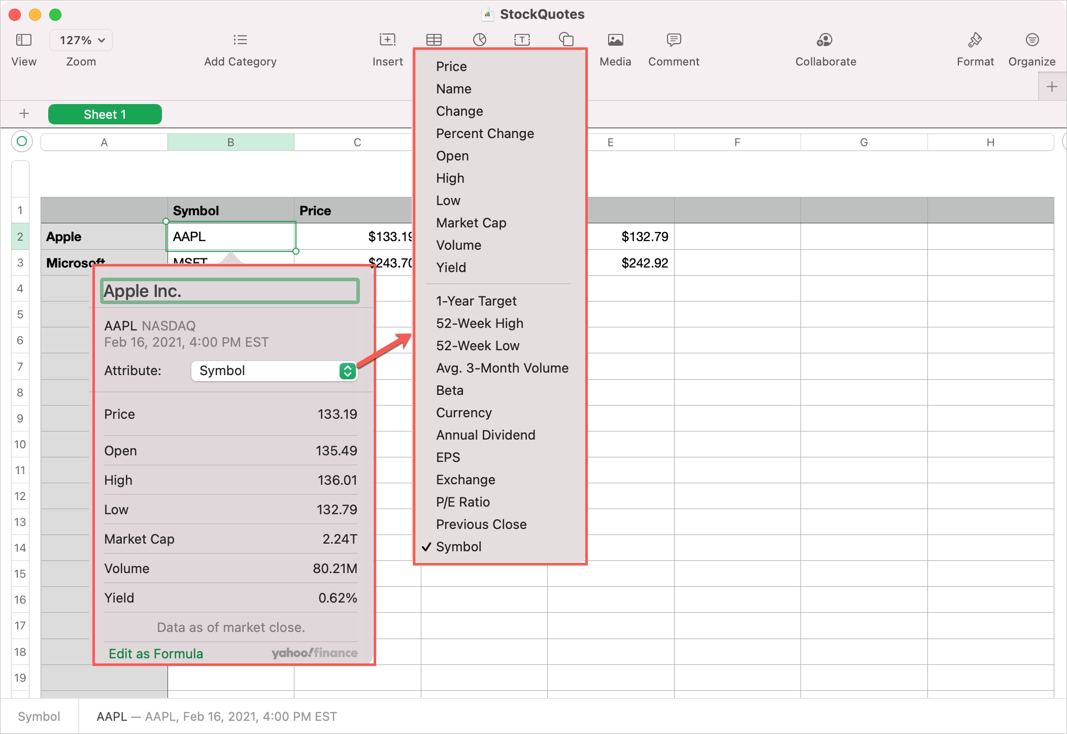 import stock quotes excel for mac